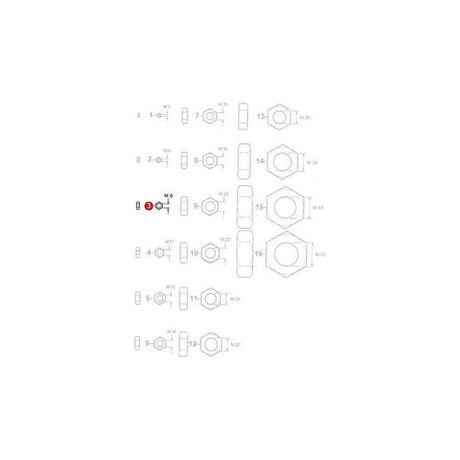 Massey Ferguson - Nut M8 - 339169X1 - Farming Parts