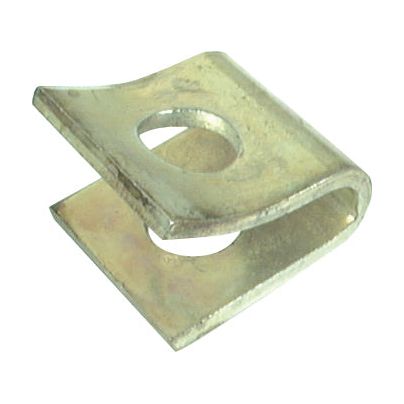 The Haytine holder by Sparex is a metal clip with a rectangular shape, flat top surface, central circular hole, and precise length width dimensions. It serves as a replacement for Fella and fits models 460304 - S.38352.