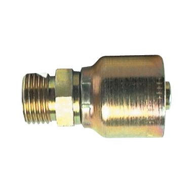 A Sparex Parker ORFS Hose Insert 3/4'' x 1 3/16'' x 12'' Male Straight - S.3851912, featuring a threaded end and a hexagonal nut in the middle.