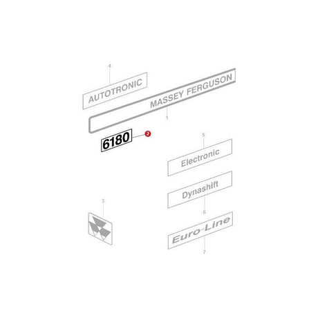 Massey Ferguson - Decal 6180 - 3713014M1 - Farming Parts