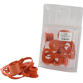 The Sparex Dust Cover Set includes orange PVC covers designed to fit 1/2'' male and female couplings, both inside and outside the package, making it perfect for covering various types of equipment openings. The set comes with 4 pieces under the S.3886 product code.
