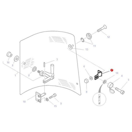 Massey Ferguson - Hinge Side Window Mechanism - 3902128M1 - Farming Parts