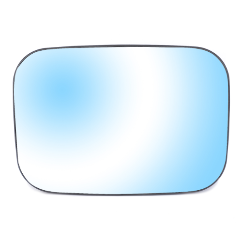 The Massey Ferguson Mirror Glass (model number 3905548M91) by AGCO, features a rectangular shape with rounded edges that reflect a gradient of light blue and white colors.