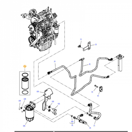 Massey Ferguson - Fuel Filter Element Kit - 3909638M1 - Farming Parts