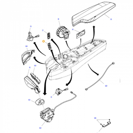 Massey Ferguson - Push Button Armrest - 3909732M91 - Farming Parts