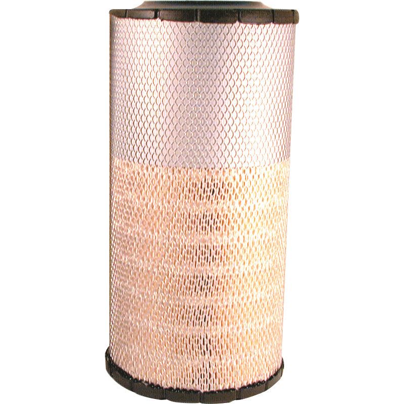 A cylindrical metal mesh air filter with black plastic ends from Sparex, designed for Case IH machinery, specifically the Air Filter - Outer - AF25492 | Sparex Part No.S.39288.