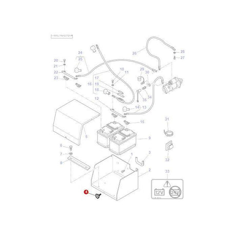 Massey Ferguson - Locking Screw Battery Lid - 3788192M1 - Farming Parts