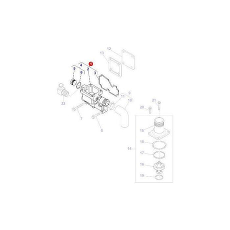 Massey Ferguson - Thermostat Housing - 4225037M1 - Farming Parts