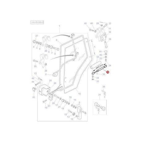 Massey Ferguson - Door Strut - 4347981M1 - Farming Parts