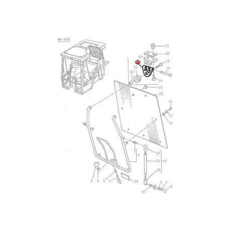 Massey Ferguson - Rear Window Hinge - 3301222M1 - Farming Parts