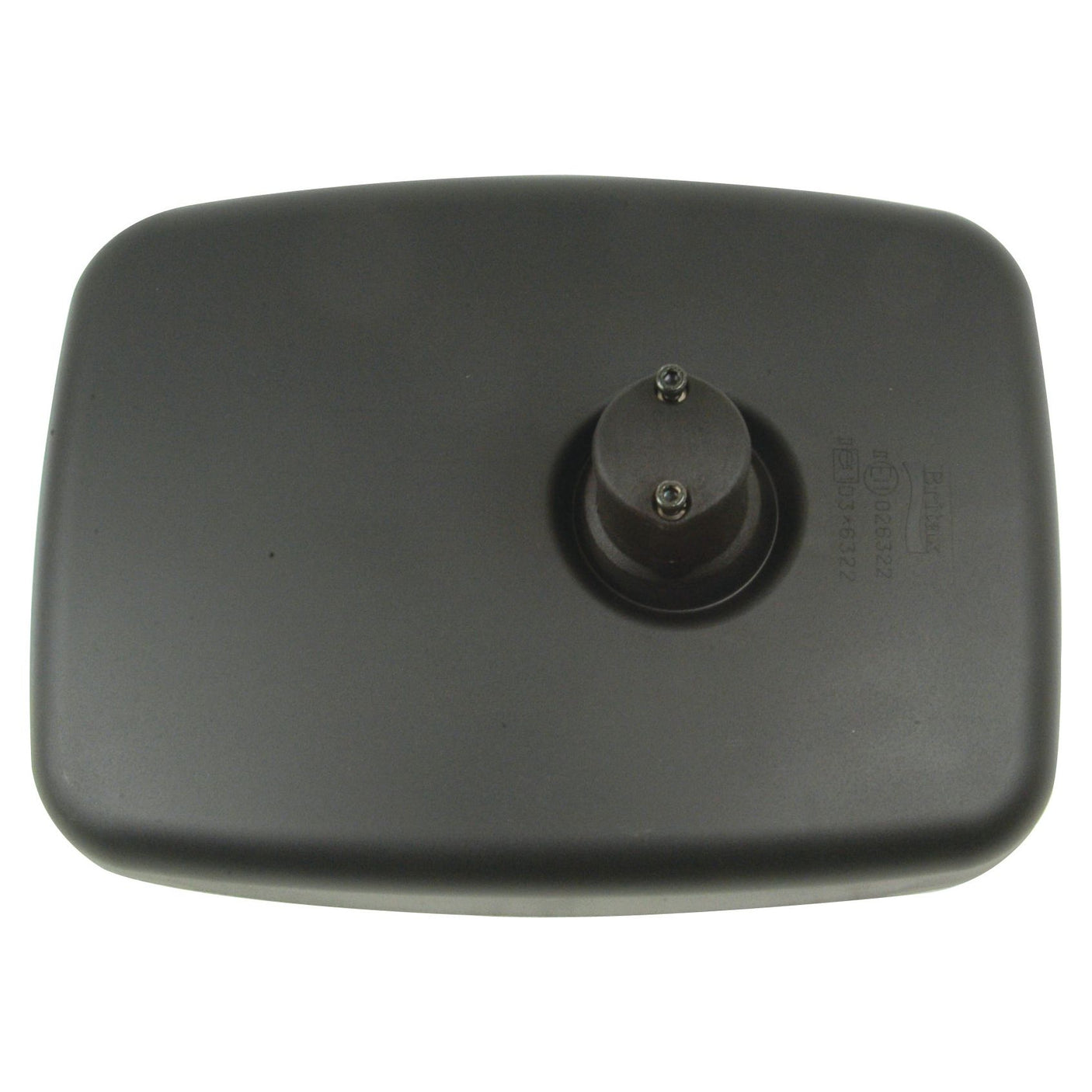 The Sparex Mirror Head - Rectangular, 320 x 230mm, with a universal fitting (S.39756) is a black electronic device viewed from above, featuring a central protruding circular component.