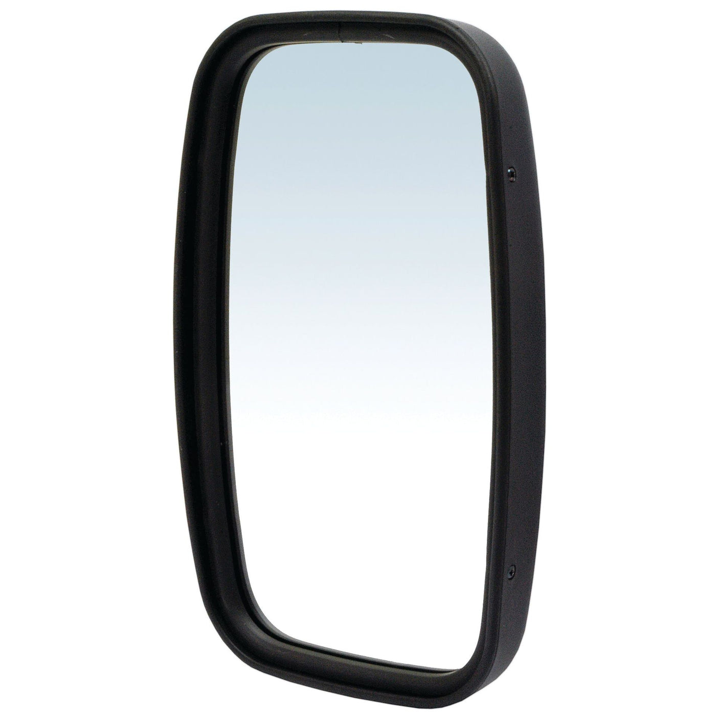 The Sparex Mirror Head - Rectangular, Convex, 265 x 160mm, RH & LH - S.39761 features a black plastic frame and a Lower Clamp for secure mounting, reflecting a clear sky.