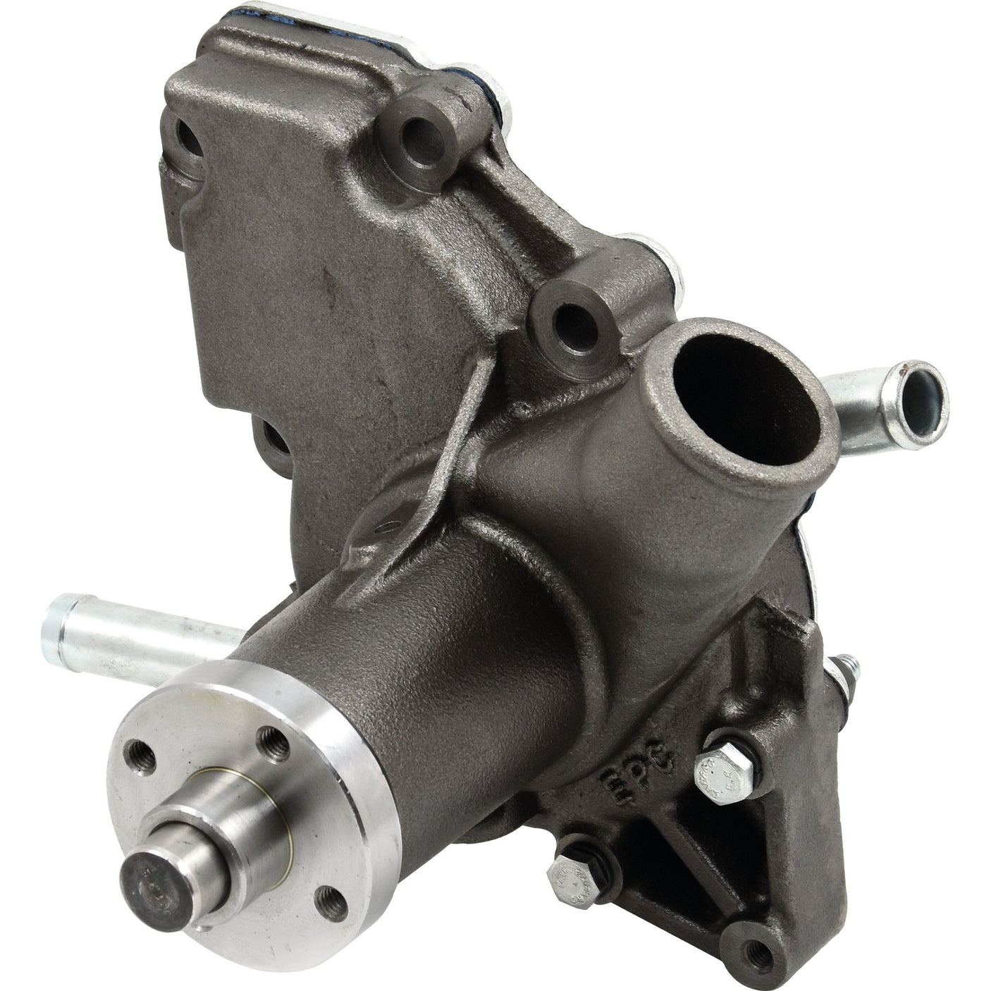 Introducing the Sparex Water Pump Assembly (Sparex Part No.S.39892): a robust metal water pump with multiple connection points and bolts, featuring a high-performance impeller, meticulously designed for use in automotive cooling systems.