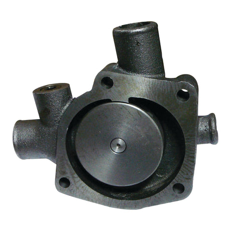 Close-up of the Sparex Water Pump Assembly (Sparex Part No. S.40036) featuring interconnected cylindrical components and a central circular plate, reminiscent of Massey Ferguson's rugged, industrial design.