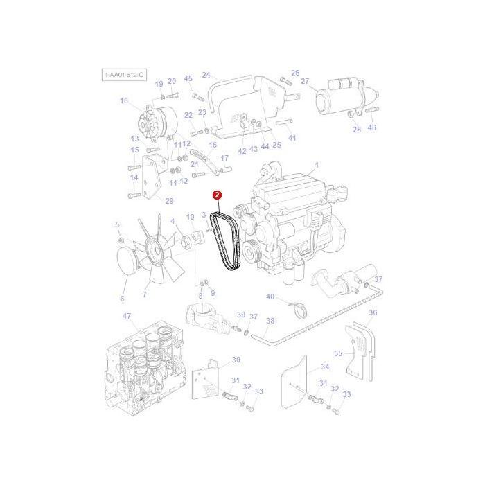 Massey Ferguson - Fan Belt - 3619356M91 - Farming Parts