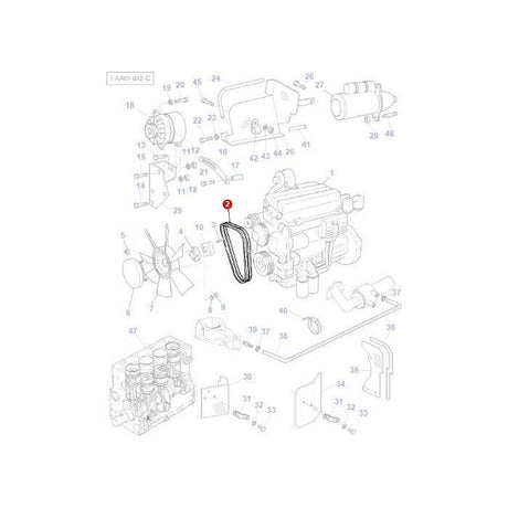 Massey Ferguson - Fan Belt - 3619356M91 - Farming Parts