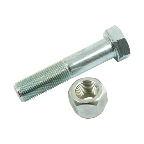 A Sparex Bolt & Nut Assembly (Sparex Part No.S.40111), featuring a metallic bolt, hex nut, and a Nyloc Nut for secure fastening, is displayed against a white background.