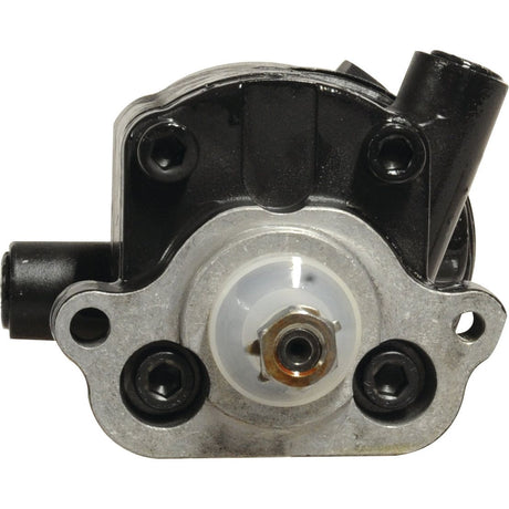 Image of the Sparex Power Steering Hydraulic Pump (Part No. S.40155), featuring a metal casing and multiple bolt fastenings, suitable for Massey Ferguson and Landini machinery.