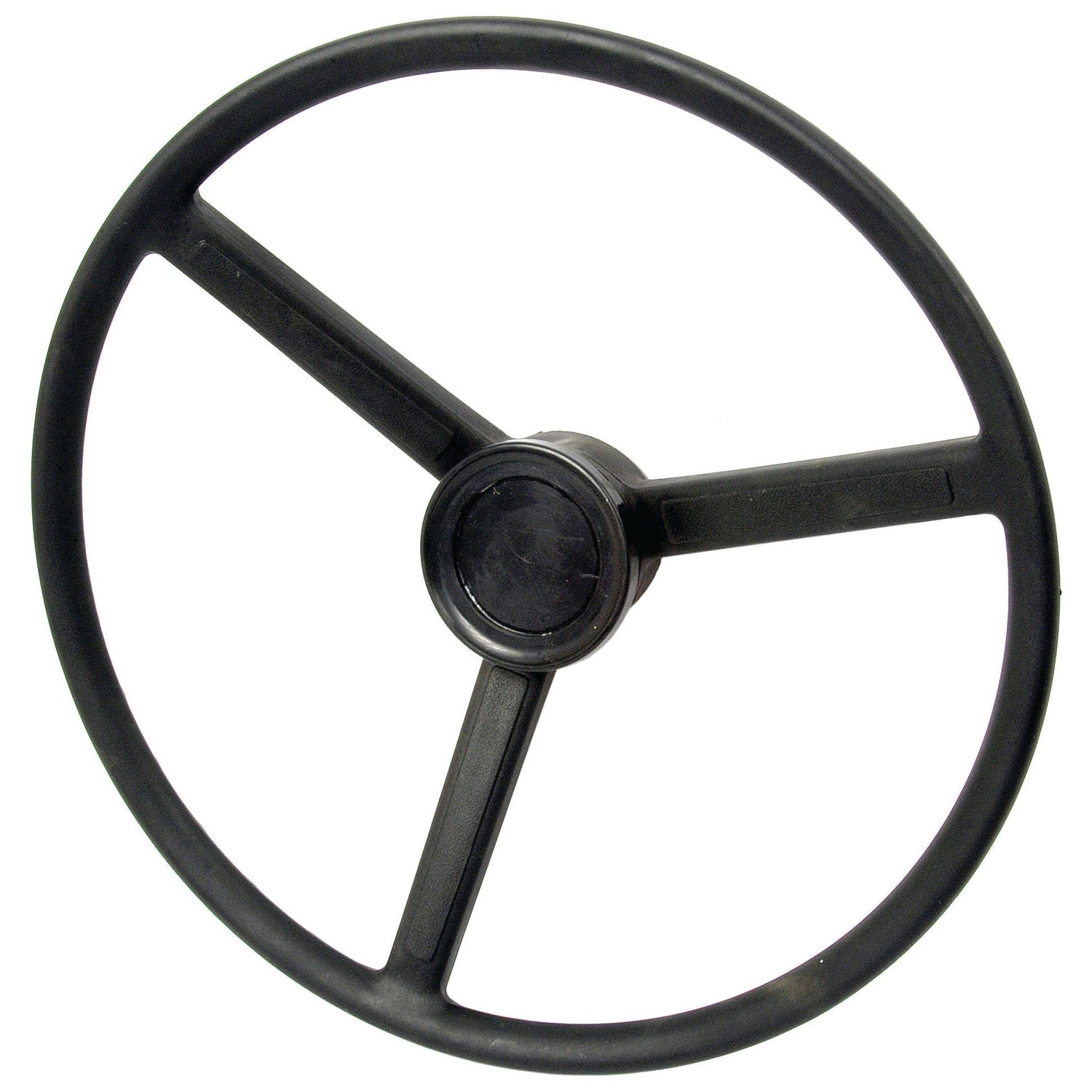 A black, three-spoke Sparex Steering Wheel 460mm with Keyway (Sparex Part No. S.40262) is displayed on a white background.