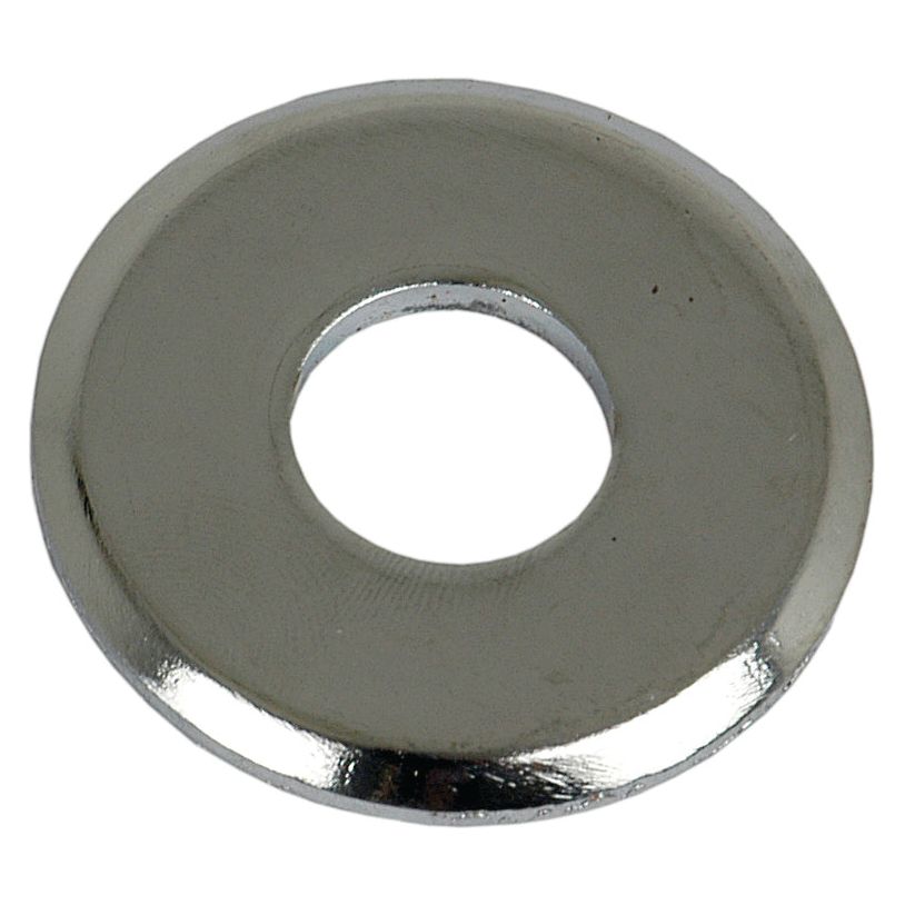 A flat, round chrome washer with a central hole, compatible with various tractor brands such as Sparex, is available under the product name Chrome Washer (Sparex Part No. S.40291).