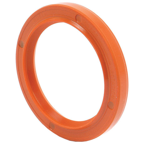 The Sparex Oil Seal 60 x 80 x 9mm (Part No. S.40350) is an orange plastic sealing ring with a grooved inner surface and a smooth outer edge, making it ideal for use in Perkins Engine front timing covers.