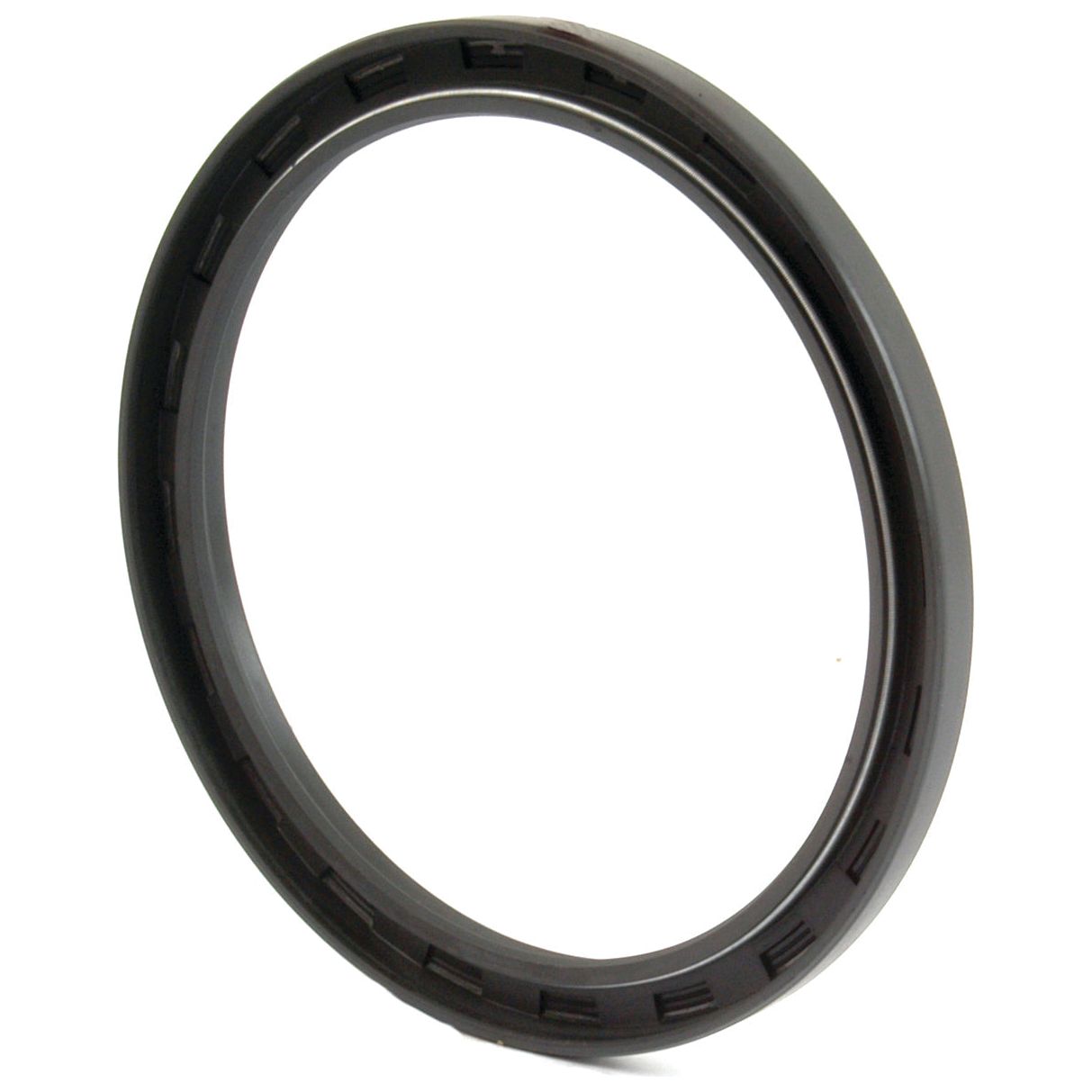 The Sparex Oil Seal 5.25 x 6.25 x 0.422, Part No.S.40356, is a black circular rubber gasket featuring a grooved inner surface and designed as a Viton seal for enhanced durability.