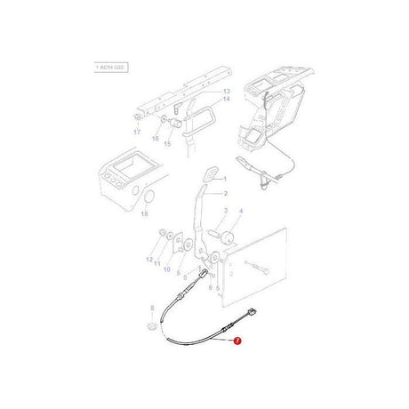 Massey Ferguson - Hand Throttle Cable - 3615918M1 - Farming Parts