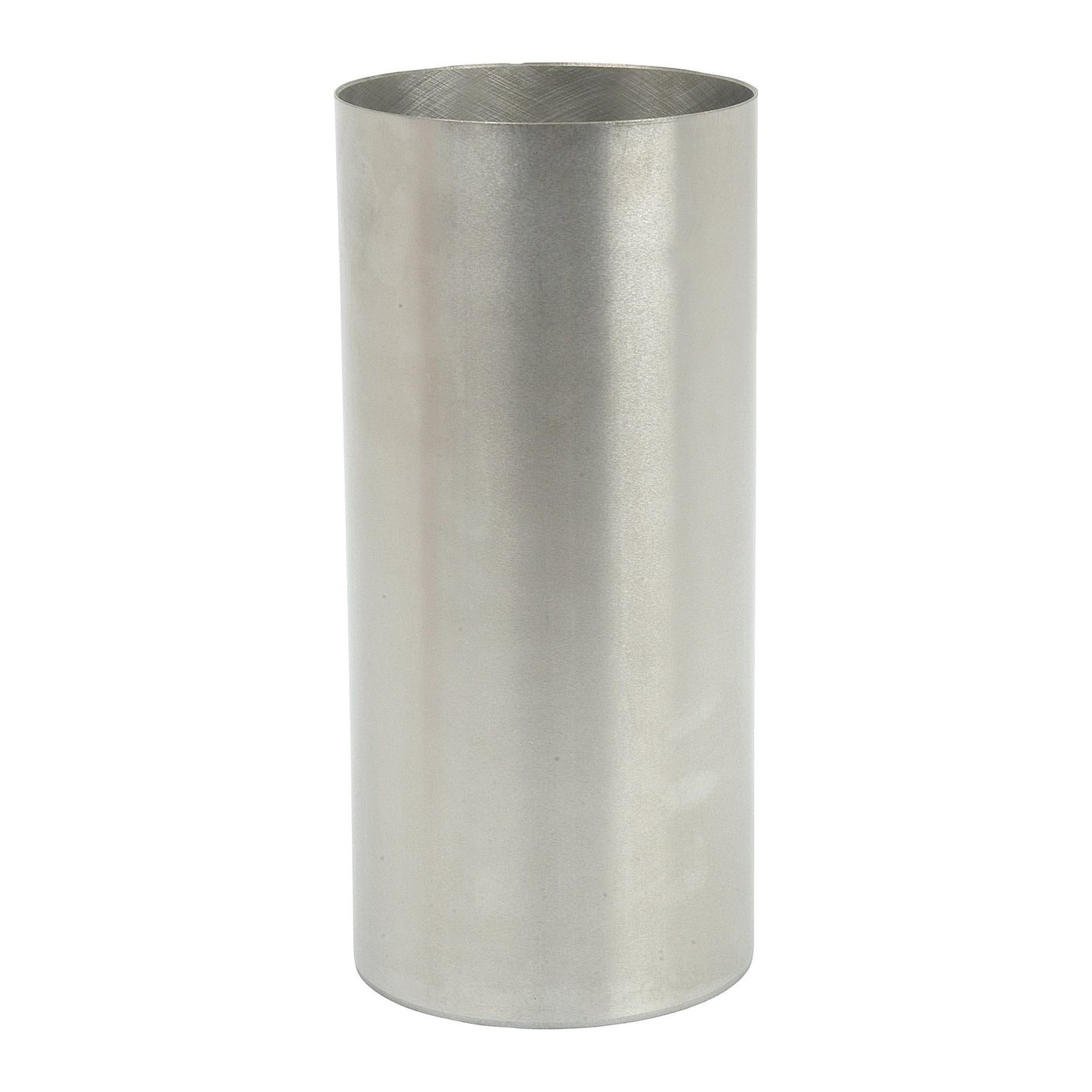 A plain, cylindrical metal tube stands upright against a white background, showcasing the Sparex Piston Liner (Finished) - S.40436 within.