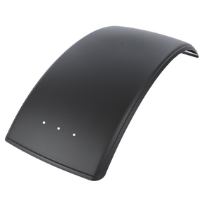 A robust black curved plastic or metal panel with three small holes, similar to the design of the AGCO Fendt Fender Skin 520mm - 404700020010.