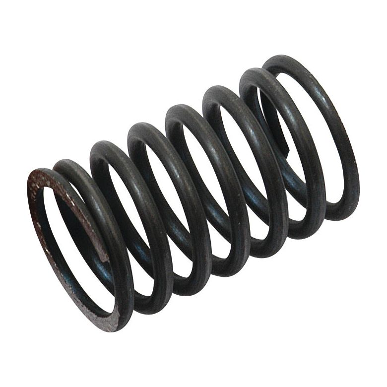 Close-up of a Sparex Valve Spring - Inner (Sparex Part No. S.40500) made of black metal with visible coils, a slightly rough texture, and ends cut flat.