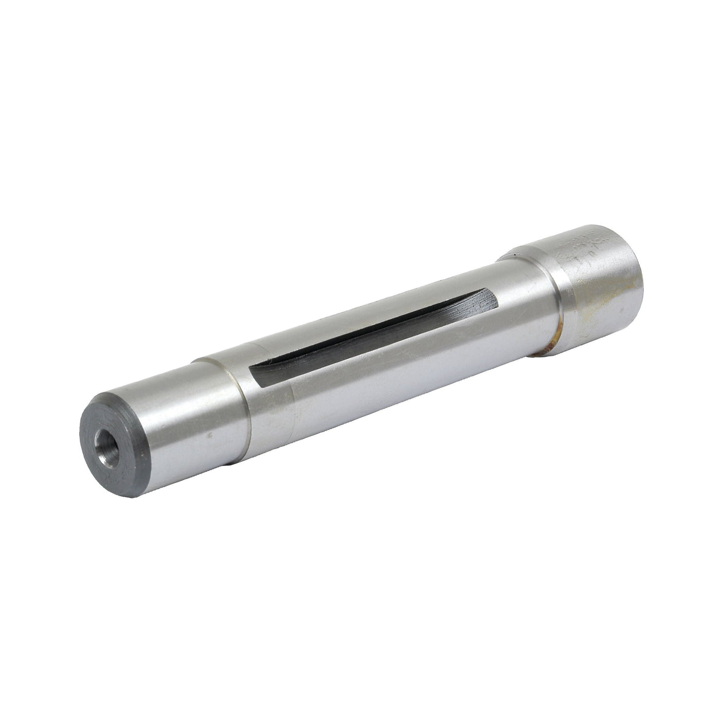 The Balancer Drive Shaft (Sparex Part No. S.40511) by Sparex is a metallic cylindrical tool with a hollow center and a side slit, designed for industrial applications, often functioning as a balancer in drive shaft mechanisms.