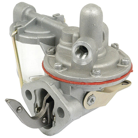 The Sparex Fuel Lift Pump (Part No. S.40560) features a durable metal body, a visible lever mechanism, and connection points for fuel lines, making it suitable for Perkins engines and Massey Ferguson tractors.