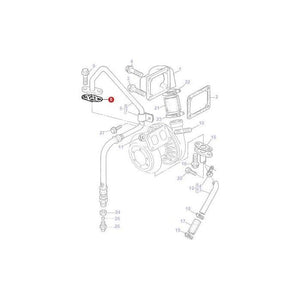 Massey Ferguson - Gasket Turbo Pipe - 3638256M1 - Farming Parts