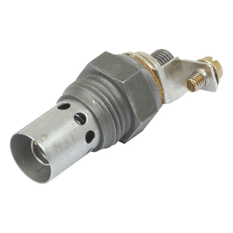 A close-up view of the Sparex Heater Plug - S.40626, featuring threaded components, screw type terminals, and a connector for wiring attachment.