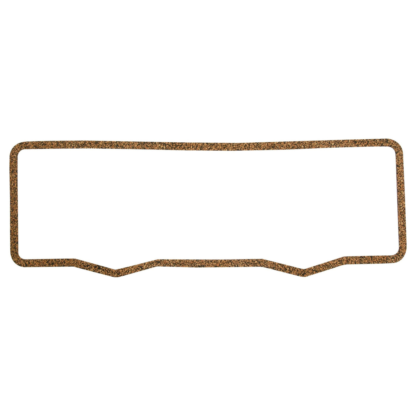 A Sparex Rocker Cover Gasket - 4 Cyl. (Sparex Part No.S.40628) is a rectangular cork gasket with a slightly irregular shape, designed for creating a seal in machinery or automotive applications, perfect for use with Perkins engines.