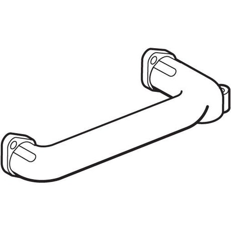 Illustration of the Sparex Exhaust Manifold (3 Cyl.), featuring robust support and stability with two mounting brackets on either end, reminiscent of a grab bar's sturdy construction.