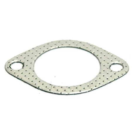 The Sparex Exhaust Manifold Gasket (Sparex Part No. S.40644) is a flat, metallic gasket with two bolt holes and a large central opening, featuring a textured surface, ideal for connecting the manifold to the elbow on Perkins engines.