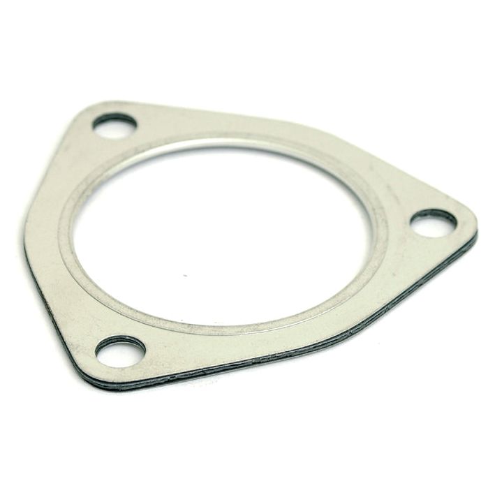 An Exhaust Manifold Gasket, specifically the Sparex Part No. S.40647, with a triangular metal design and three holes, crafted to fit around a circular opening for a Perkins Engine.