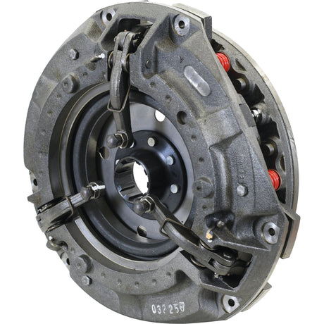 The Clutch Cover Assembly - S.40677 by Sparex is a metal clutch assembly with visible springs and bolts, commonly used in automotive applications, and features a dual cover for enhanced durability.