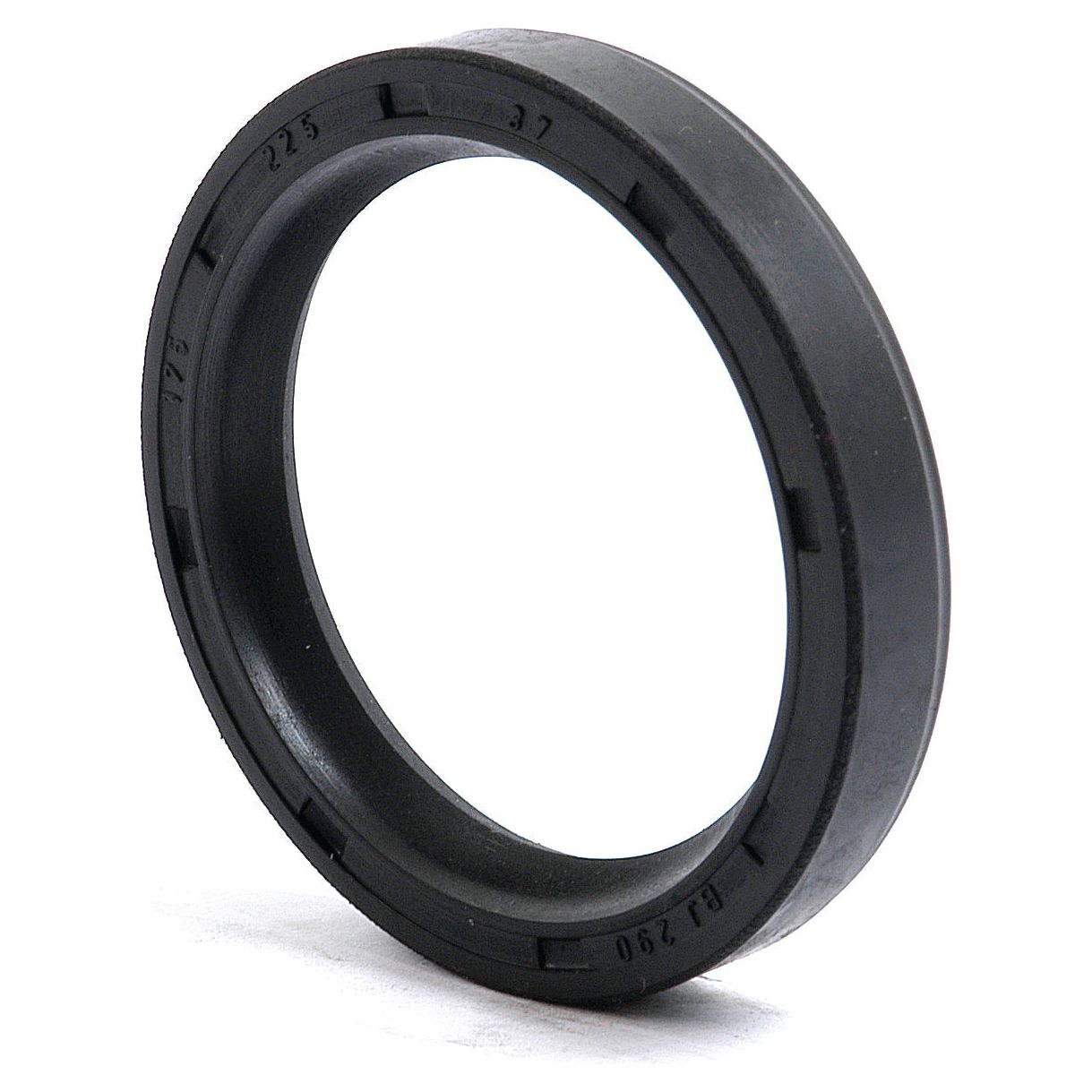 A black rubber Sparex Imperial Rotary Shaft Seal (1 3/4'' x 2 1/4'' x 3/8'', Single Lip, Sparex Part No.S.40741) stands upright on a white background, featuring marginal text details.