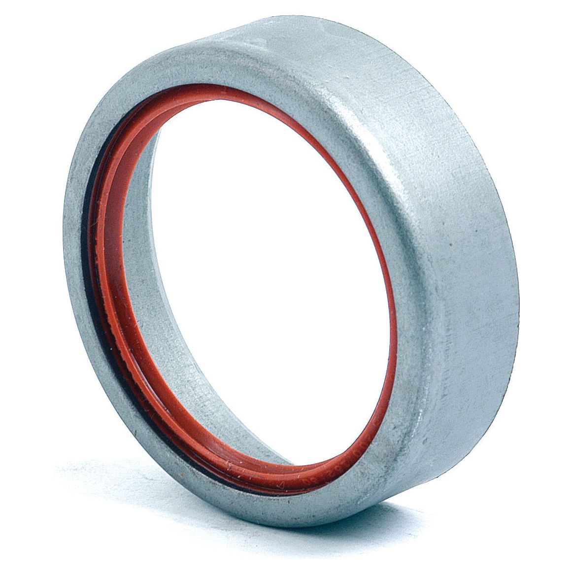 A metal bearing featuring a red inner ring, frequently paired with the Sparex Metric Rotary Shaft Seal, 39.8 x 53 x 15mm (Sparex Part No.S.40743), to minimize friction between moving parts in machinery such as Massey Ferguson and Landini tractors.