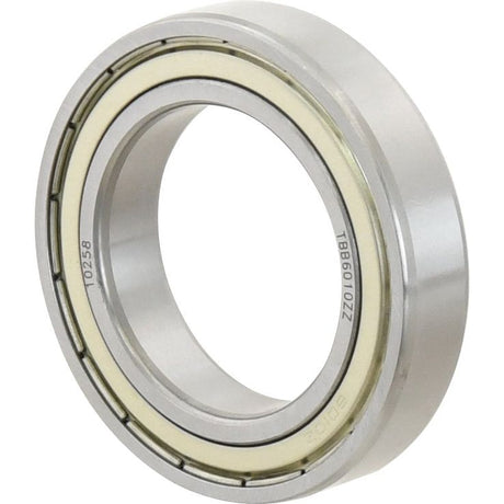 The Sparex Deep Groove Ball Bearing (6010ZZ) - S.40744, crafted in a deep groove style by the brand Sparex, is a metal ball bearing with a circular design and identification numbers displayed on its surface.