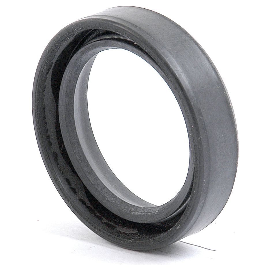 A black Sparex Imperial Rotary Shaft Seal, measuring 1 1/8'' x 1 9/16'' x 3/8'', features a smooth outer surface and a flexible inner lip (Sparex Part No. S.40746).