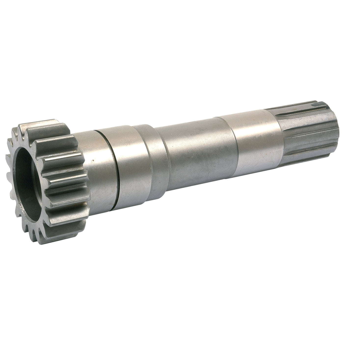 A PTO Input Shaft (S.40774) by Sparex, featuring a cylindrical shape with splines and gear teeth on one end, serves as a robust mechanical or automotive component.