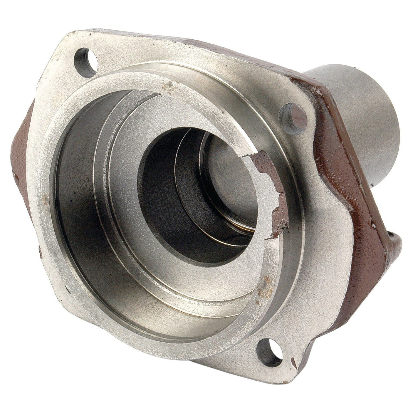 A Sparex Gearbox Input Housing with product number S.40789, featuring a cylindrical body and flange, shows signs of wear and minor oxidation on the surface. This component is potentially suitable for use in Landini or Massey Ferguson gearboxes.