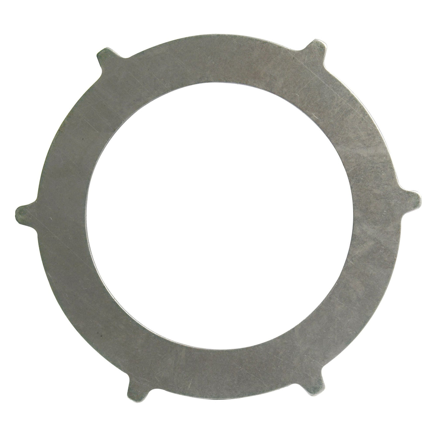 A circular-shaped friction plate with four protruding tabs, perfect for use with Massey Ferguson 1080 machinery. Brand Name: Sparex, Product Name: Friction Plate | Sparex Part No.S.40791.