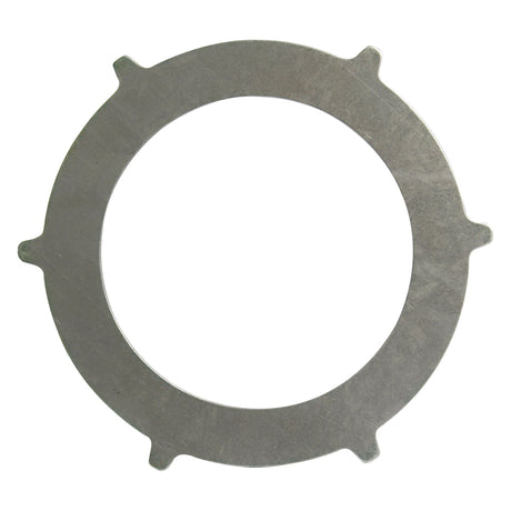 A circular-shaped friction plate with four protruding tabs, perfect for use with Massey Ferguson 1080 machinery. Brand Name: Sparex, Product Name: Friction Plate | Sparex Part No.S.40791.