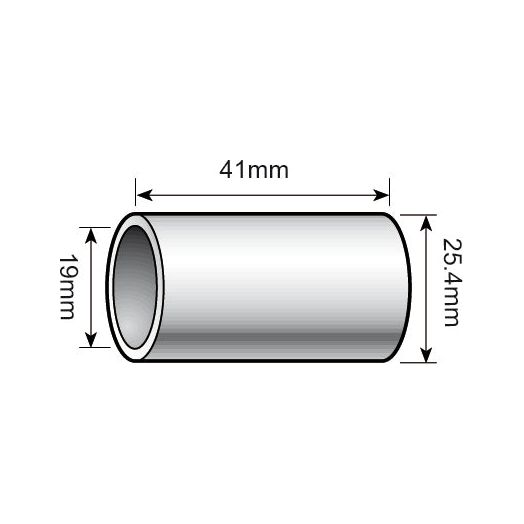 Diagram of a Sparex Top Link Conversion Bush (Cat. 2 to 1) - S.407 with dimensions: length 41mm, outer diameter 25.4mm, and inner diameter 19mm.