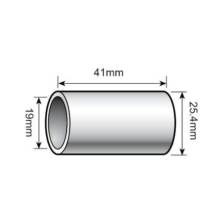 Diagram of a Sparex Top Link Conversion Bush (Cat. 2 to 1) - S.407 with dimensions: length 41mm, outer diameter 25.4mm, and inner diameter 19mm.