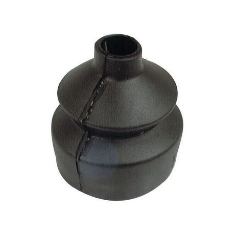 The Sparex Rubber Boot for Gear Lever (Part No. S.40822) is a black rubber grommet with a split seam designed for protective wire management, ideal for use in Case IH and Massey Ferguson machinery.